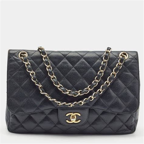 chanel black caviar jumbo classic double flap bag|CHANEL Caviar Quilted Jumbo Double Flap Black.